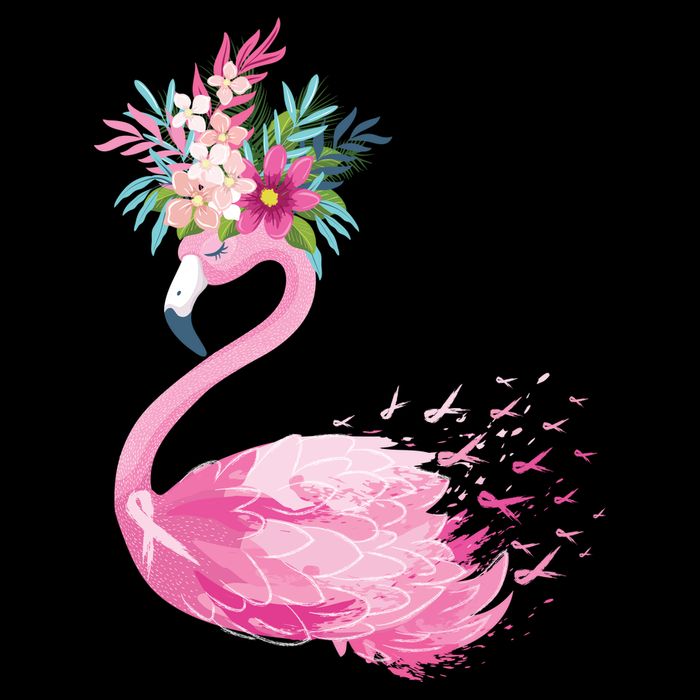Breast Cancer Awareness Flamingo Floral Bucket Hat