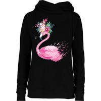 Breast Cancer Awareness Flamingo Floral Womens Funnel Neck Pullover Hood