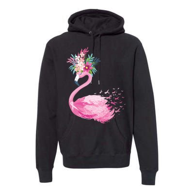 Breast Cancer Awareness Flamingo Floral Premium Hoodie