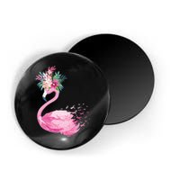 Breast Cancer Awareness Flamingo Floral Magnet