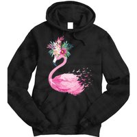 Breast Cancer Awareness Flamingo Floral Tie Dye Hoodie