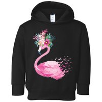 Breast Cancer Awareness Flamingo Floral Toddler Hoodie