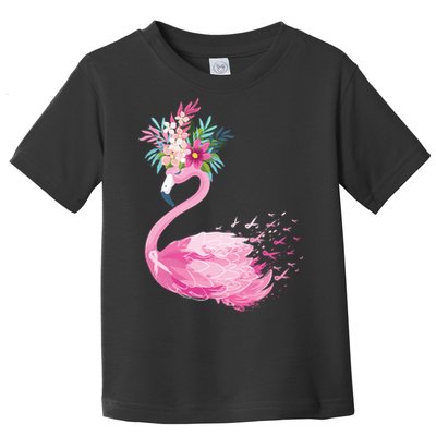 Breast Cancer Awareness Flamingo Floral Toddler T-Shirt