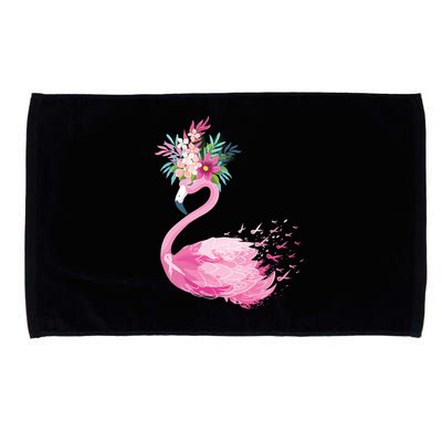 Breast Cancer Awareness Flamingo Floral Microfiber Hand Towel