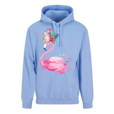 Breast Cancer Awareness Flamingo Floral Unisex Surf Hoodie