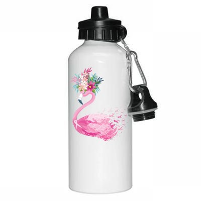 Breast Cancer Awareness Flamingo Floral Aluminum Water Bottle