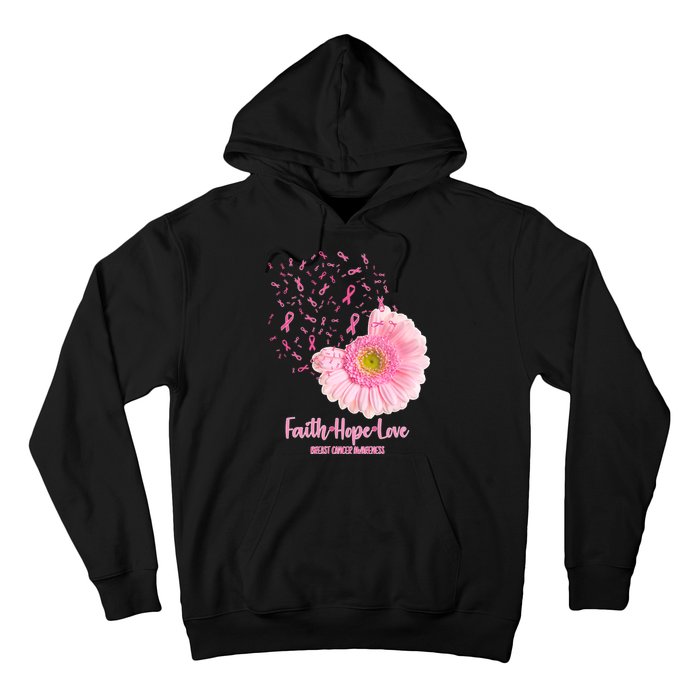 Breast Cancer Awareness Flowers Ribbons Hoodie