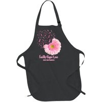 Breast Cancer Awareness Flowers Ribbons Full-Length Apron With Pockets