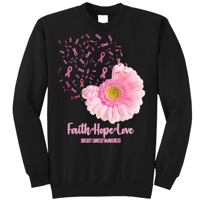 Breast Cancer Awareness Flowers Ribbons Sweatshirt