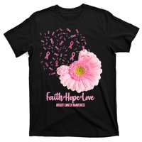 Breast Cancer Awareness Flowers Ribbons T-Shirt