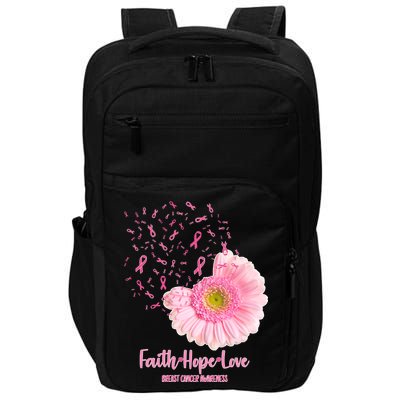 Breast Cancer Awareness Flowers Ribbons Impact Tech Backpack