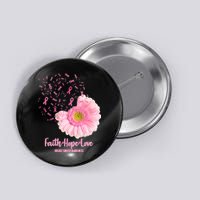 Breast Cancer Awareness Flowers Ribbons Button