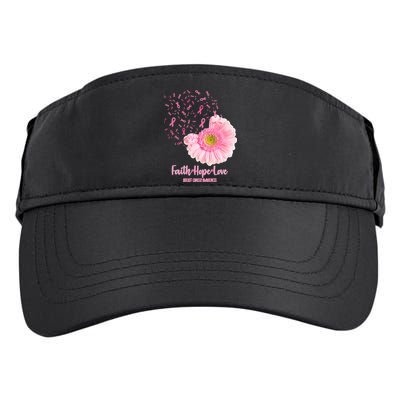 Breast Cancer Awareness Flowers Ribbons Adult Drive Performance Visor