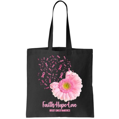 Breast Cancer Awareness Flowers Ribbons Bag
