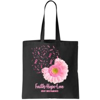 Breast Cancer Awareness Flowers Ribbons Tote Bag