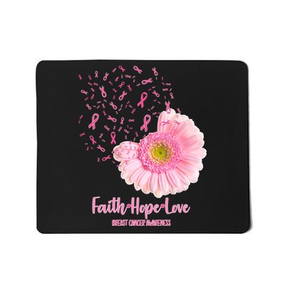 Breast Cancer Awareness Flowers Ribbons Mousepad