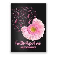 Breast Cancer Awareness Flowers Ribbons Poster