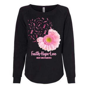 Breast Cancer Awareness Flowers Ribbons Womens California Wash Sweatshirt