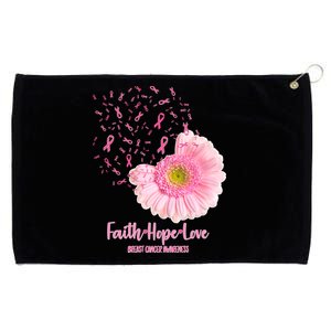 Breast Cancer Awareness Flowers Ribbons Grommeted Golf Towel