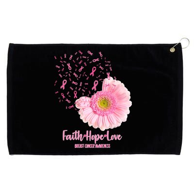 Breast Cancer Awareness Flowers Ribbons Grommeted Golf Towel