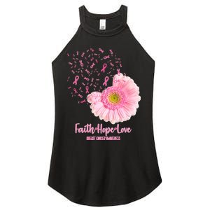 Breast Cancer Awareness Flowers Ribbons Women's Perfect Tri Rocker Tank