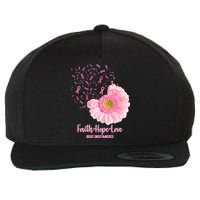 Breast Cancer Awareness Flowers Ribbons Wool Snapback Cap