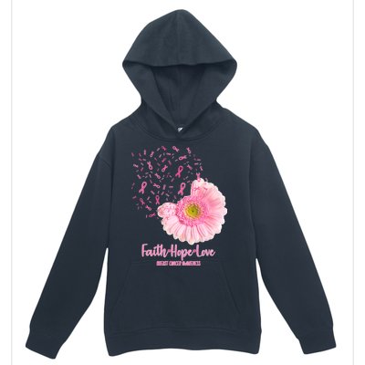 Breast Cancer Awareness Flowers Ribbons Urban Pullover Hoodie