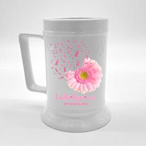 Breast Cancer Awareness Flowers Ribbons Beer Stein