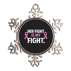 Breast Cancer Awareness Her Fight Is My Fight Metallic Star Ornament