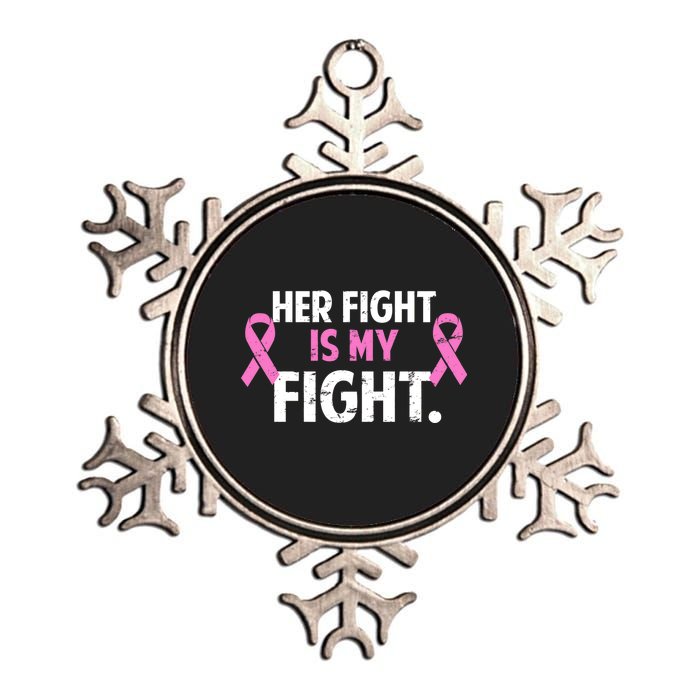 Breast Cancer Awareness Her Fight Is My Fight Metallic Star Ornament