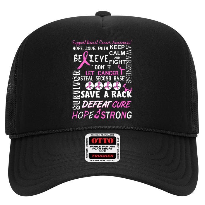 Breast Cancer Awareness Mash-Up High Crown Mesh Back Trucker Hat