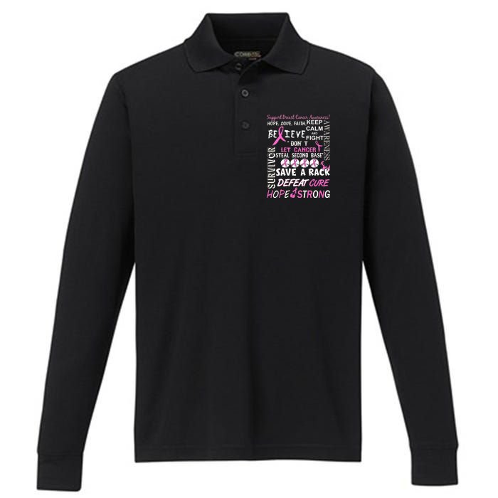 Breast Cancer Awareness Mash-Up Performance Long Sleeve Polo