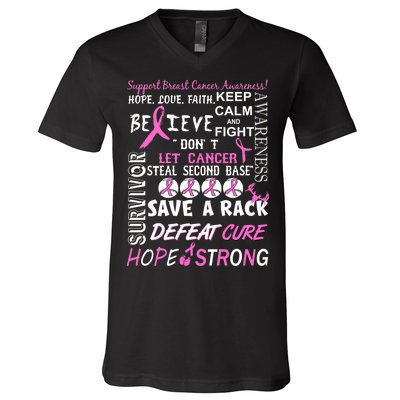 Breast Cancer Awareness Mash-Up V-Neck T-Shirt