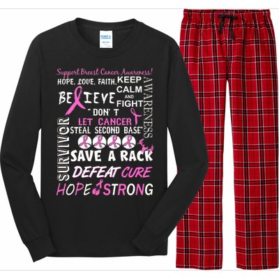 Breast Cancer Awareness Mash-Up Long Sleeve Pajama Set