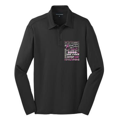 Breast Cancer Awareness Mash-Up Silk Touch Performance Long Sleeve Polo