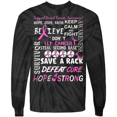 Breast Cancer Awareness Mash-Up Tie-Dye Long Sleeve Shirt