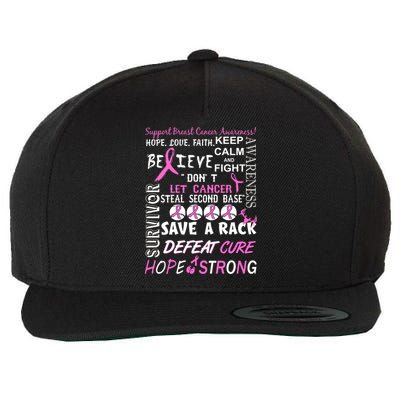 Breast Cancer Awareness Mash-Up Wool Snapback Cap