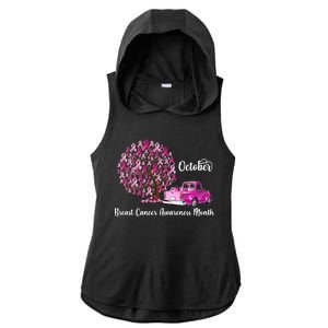 Breast Cancer Awareness Month October Roots Ladies PosiCharge Tri-Blend Wicking Draft Hoodie Tank