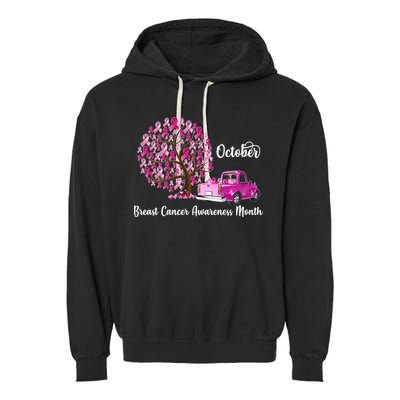 Breast Cancer Awareness Month October Roots Garment-Dyed Fleece Hoodie