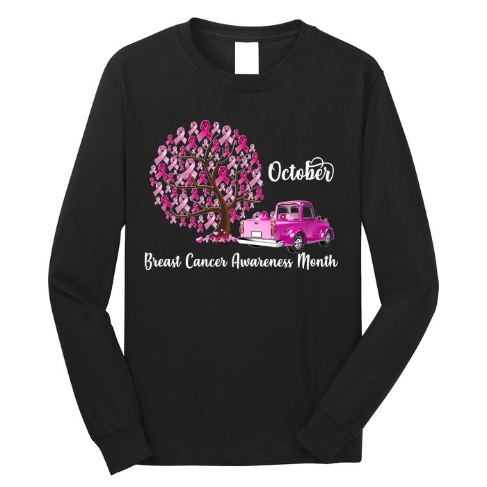 Breast Cancer Awareness Month October Roots Long Sleeve Shirt