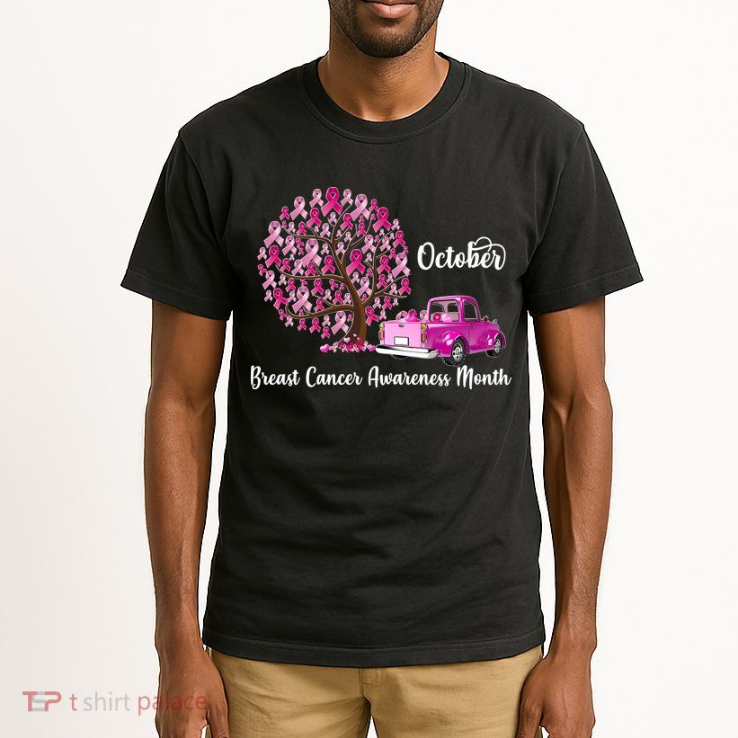 Breast Cancer Awareness Month October Roots Tall T-Shirt