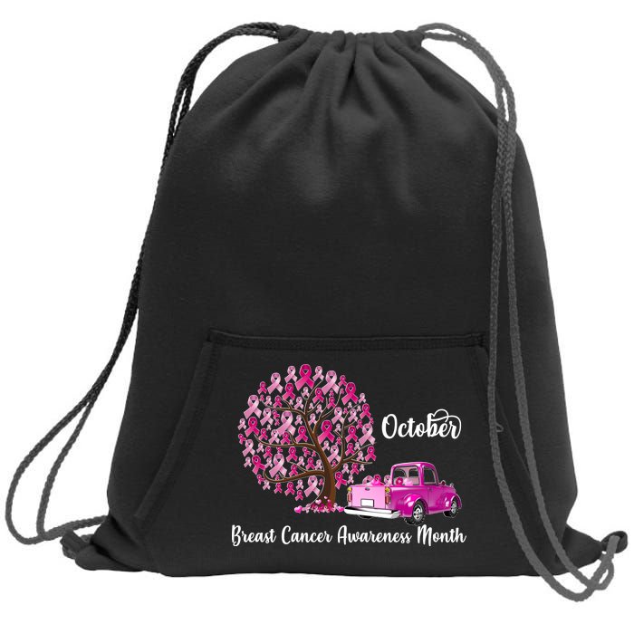 Breast Cancer Awareness Month October Roots Sweatshirt Cinch Pack Bag