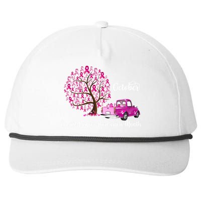 Breast Cancer Awareness Month October Roots Snapback Five-Panel Rope Hat