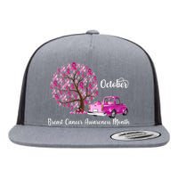 Breast Cancer Awareness Month October Roots Flat Bill Trucker Hat