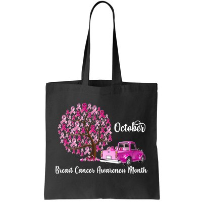 Breast Cancer Awareness Month October Roots Tote Bag