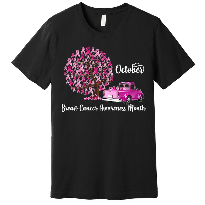 Breast Cancer Awareness Month October Roots Premium T-Shirt