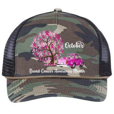 Breast Cancer Awareness Month October Roots Retro Rope Trucker Hat Cap