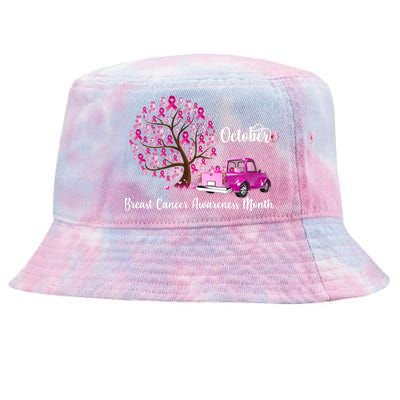 Breast Cancer Awareness Month October Roots Tie-Dyed Bucket Hat