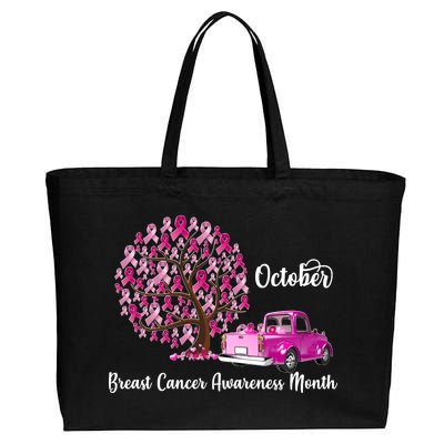 Breast Cancer Awareness Month October Roots Cotton Canvas Jumbo Tote