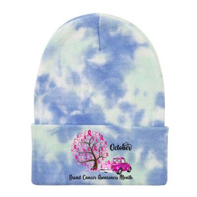 Breast Cancer Awareness Month October Roots Tie Dye 12in Knit Beanie